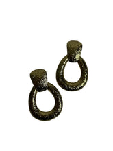 Golden Textured Oval Dangles